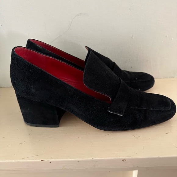 Dorateymur Black Suede Turbojet Loafer Block Heels. - Picture 3 of 12